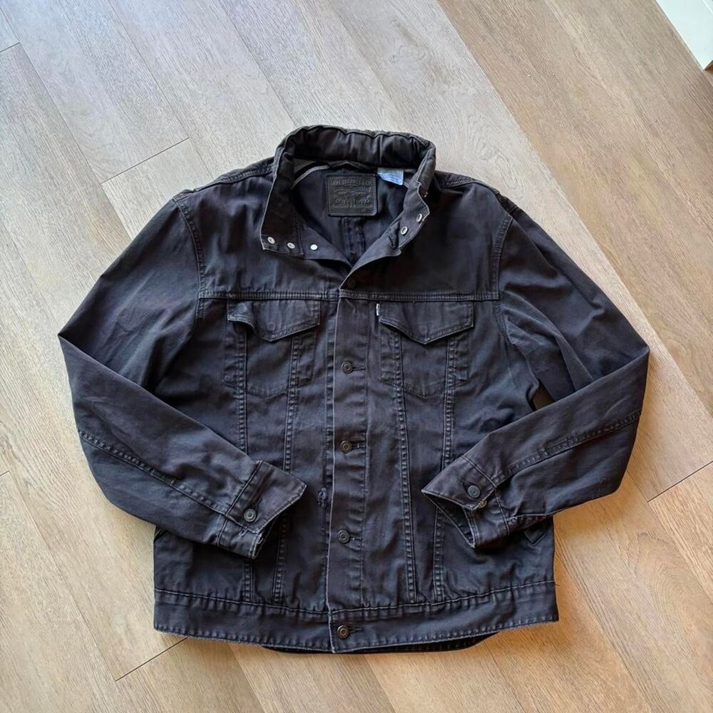 Levi-s Men's Black and Grey Jacket